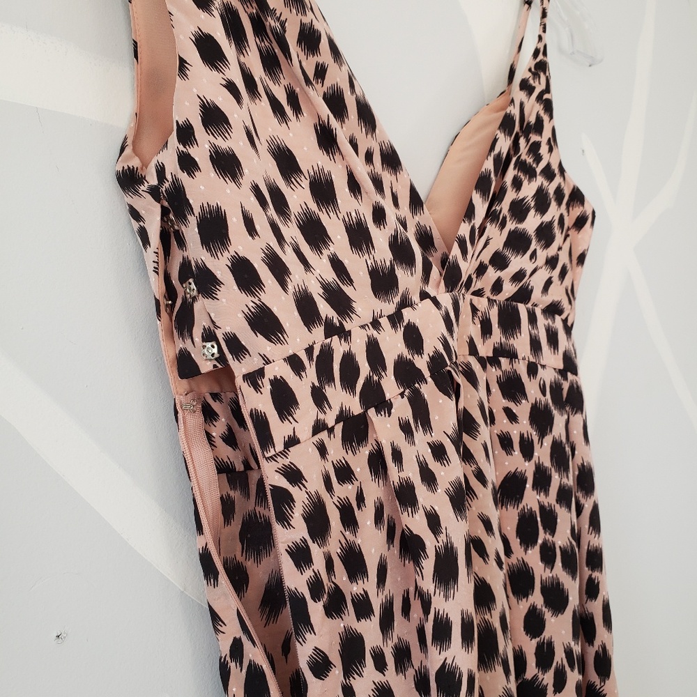 Pink Coral Leopard print asymmetrical dress - Picture 3 of 6